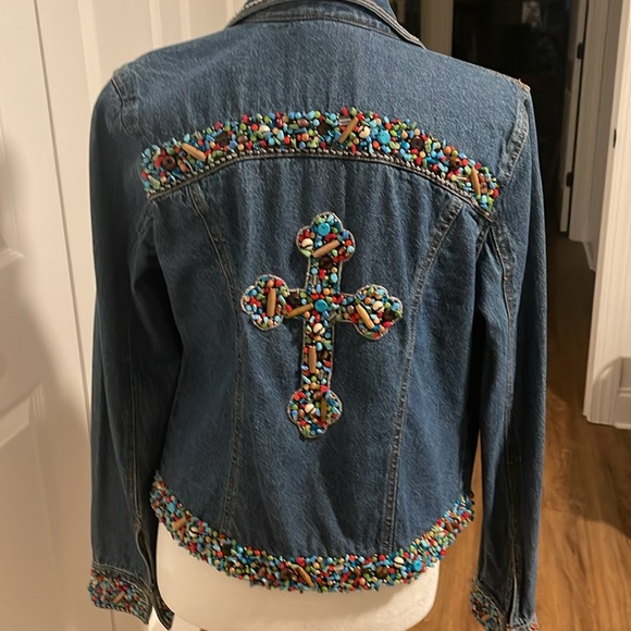 Vintage Signature Gordon & James Embroidered Jean jacket, size M, EUC - Picture 5 of 9